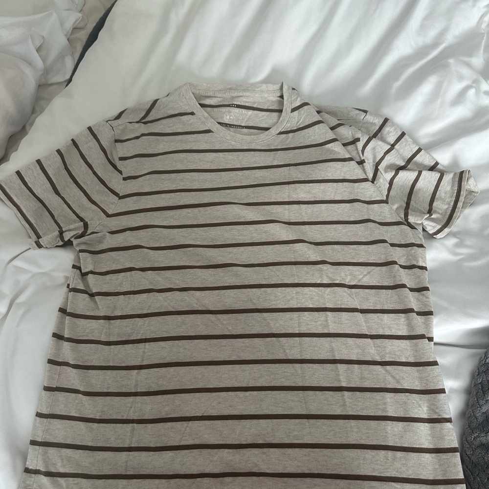 Striped Beige and Brown Men's Shirt